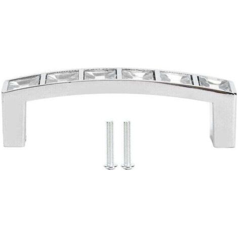 Poignée en cristal moderne simple armoire porte diamants Double trou poignée tiroir tirer A (1/4)