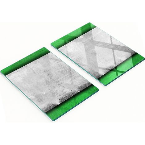 Küchenservierbretter aus Glas mit grünen Wandgrafiken, 2 x 40 x 52 cm (1/5)