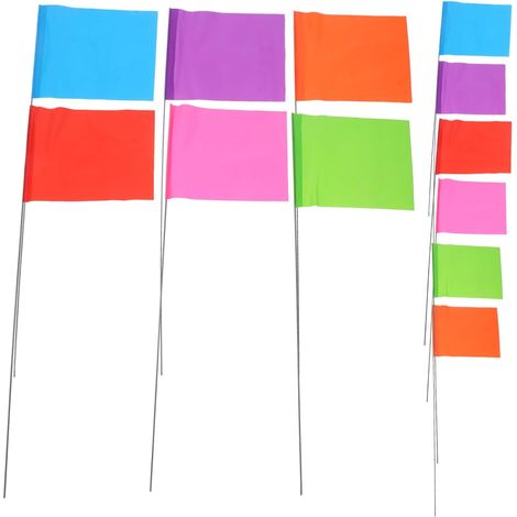 120 Pièces Drapeaux de Balisage de Jardin 120 Pièces, Indicateurs de Terrain Multicolores pour Irrigation, Aménagement Paysager, Clôture de Pelouse et Dressage D’Animaux