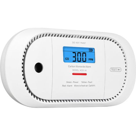 Détecteur de monoxyde de carbone avec capteur électrochimique – Alarme sonore 85dB – Écran LCD pour niveaux CO en temps réel - W395163