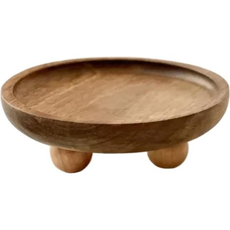Bandeja redonda pequeña de madera,perfume y llaves. Perfecta como bandeja decorativa para la cocina,el baño y el recibidor (1/5)