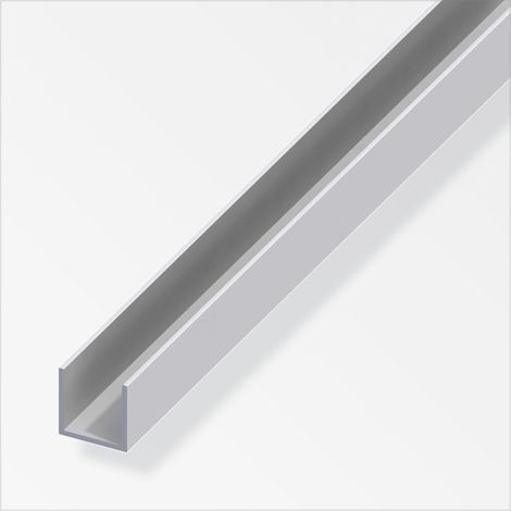 alfer U-Profil 8 x 10 x 2000 mm silber Profil Aluminiumprofil U Schiene Profile (1/2)