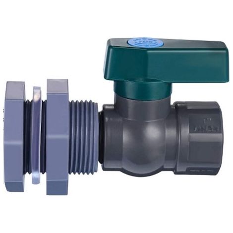 Robinet pour tonneau de pluie - ensemble en PVC - vannes pour tonneau de pluie (25 mm) pour aquariums, piscines (1 ensemble) (1/5)