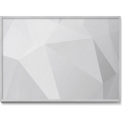 Tableau Magnétique décoratif en Métal – idéal pour Aimants - Arrière-plan géométrique 3D - Minimaliste - Cadre Argenté - 100x70 cm - Panneau Magnétique (1/5)