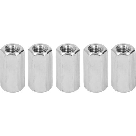 Connettore per asta in acciaio inox 304, dado di accoppiamento esagonale, accessorio di fissaggio filettato M12, 5 pezzi -Crezuo