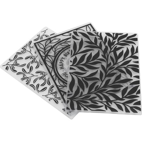 Lot de 3 pochettes à gaufrer en plastique, gabarits en relief pour la création de cartes, le scrapbooking et les loisirs créatifs. (1/5)
