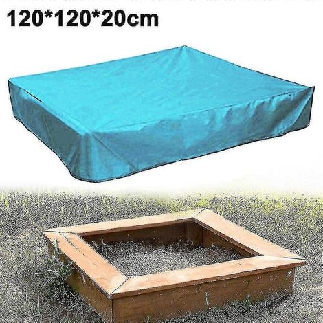 Wasserdichte Sandkastenabdeckung, Sandkastenabdeckung aus Plane, Spielzeugsandkastenabdeckung-120x120x20cm-Sky blue