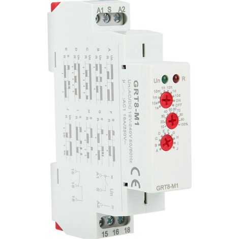 Multifunktionales Zeitverzögerungsrelais mit vielfältigen Verzögerungsfunktionen, DIN-Schienenmontage, AC/DC 12 V bis 240 V