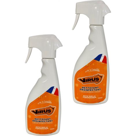 Bakterizider Reiniger für alle Oberflächen - Venteo - Orange - Erwachsene - Reiniger mit viruzider und fungizider Wirkung - Lot 2 - 750ml