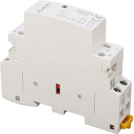 Contacteur AC 2P 25A 50/60Hz 1NO+1NC 250V, isolé ABS, silencieux et compact pour usage domestique, faible bruit. (1/5)