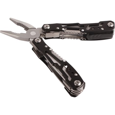 Pince multifonction en acier inoxydable noir, pince couteau polyvalente, outil multifonction, pince pliante pour le camping et les activités de plein air (1/4)
