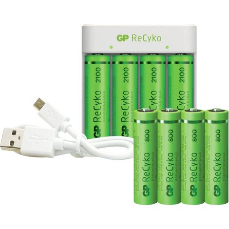 Chargeur Recyko E411 Kit Complet Recharge Rapide Et économique Pour Piles Aa/aaa. - Gp (1/3)