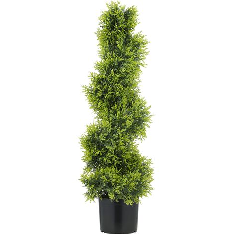 Cyprès artificiel 90 cm spirale plantes plastique pot décoration moderne (1/5)