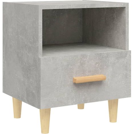 Comodino Armadio da Notte Mobiletto da notte Grigio Cemento 40x35x47 cm (1/4)