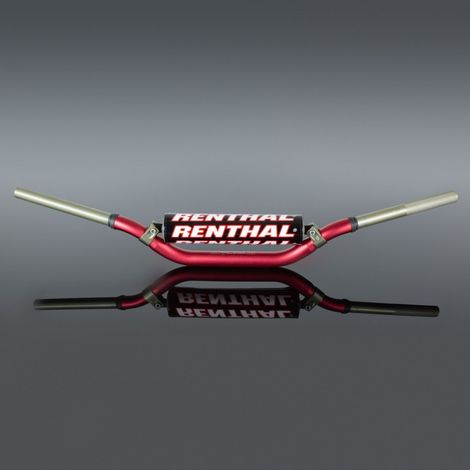 Manubrio Renthal MX Twinwall 998 da 28,6 mm (1.1/8 pollici) rosso con imbottitura in schiuma, in alluminio rinforzato, per motocross (1/5)