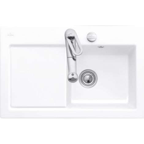 Fregadero 1 seno con escurridor a la izquierda VILLEROY ET BOCH Subway Pure 45 78 x 51 cm Blanco