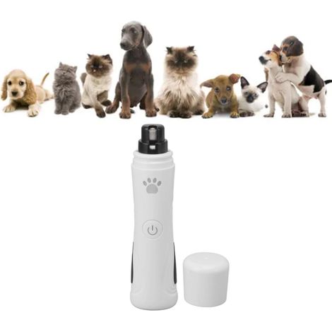 Lime à ongles pour animaux de compagnie avec éclairage LED, rechargeable par USB, électrique, trois vitesses, silencieuse, compacte et portable, coupe-ongles pour chats et chiens, lime à ongles sans f (1/5)