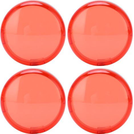 4x Clignotants Moto 6cm, Lentille ABS Universelle pour Motard, Accessoires de Moto Rouges (1/5)