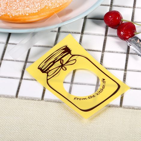 100 Stück/Packung Hübsche Plastiktüten für Süßigkeiten, Kekse, Geschenkverpackungen, Partyzubehör (Gelb) (1/5)