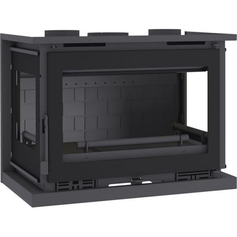 Insertable de Leña 80 cm a 3 Caras con Turbinas FM Modelo IT-183 Cristales Serigrafiados y Interior Fundición. (1/3)