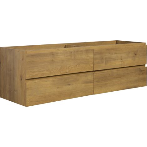Waschbeckenunterschrank Angela 160cm - Eiche - Unterschrank Badm (1/5)
