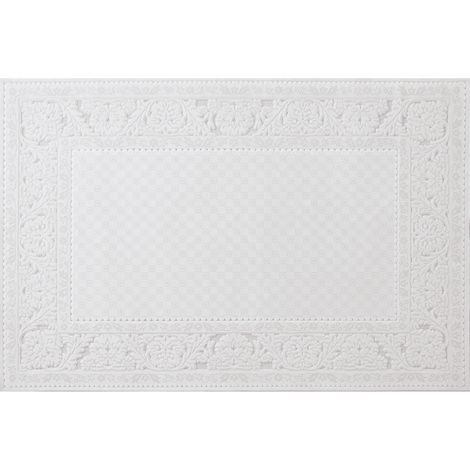Tapis blanc écru effet moulure parisienne 154 x 230 cm CESAR