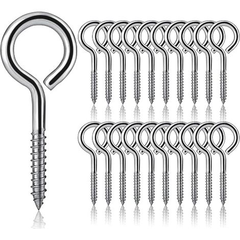 Eye Screws M5 x 65 Stainless Steel 304 Screw Hooks Screw Hook Screw Hook Piton Screw Hooks Metal Self Tapping for Wooden Frames (1/5)