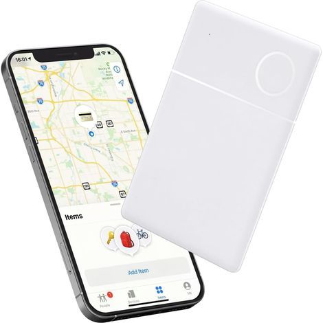 Carte de suivi portefeuille ultra plate, localisateur de portefeuille Air Tag, non rechargeable, pas de piles remplaçables, compatible avec Apple Find My (iOS uniquement) (1/5)