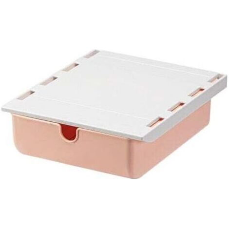 (Rose) Sous le Tiroir de Bureau, Tiroir de Rangement Tiroir Caché, Organisateur de Bureau, Tiroir Sous Table Sans Poinçon, Organisateur de Tiroir Auto-adhésif pour Bureau, Maison, (1/5)