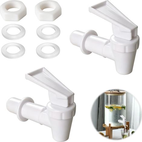 Robinet Cuve Plastique 18mm pour Fontaine à Boisson et Bocal, Lot de 2 Pcs (1/5)