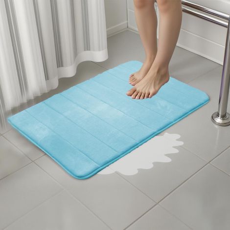 1 tapis en peluche doux pour la peau, lavable en machine, pour sol de salle de bain et baignoire (40 x 60 cm) (1/5)