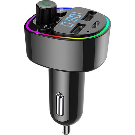 Auto-MP3-Player mit zwei USB-Anschlüssen, Freisprechfunktion, Musikwiedergabe, Bluetooth-FM-Transmitter, 7-farbiger LED-Beleuchtung und TF-Kartensteckplatz (1/5)