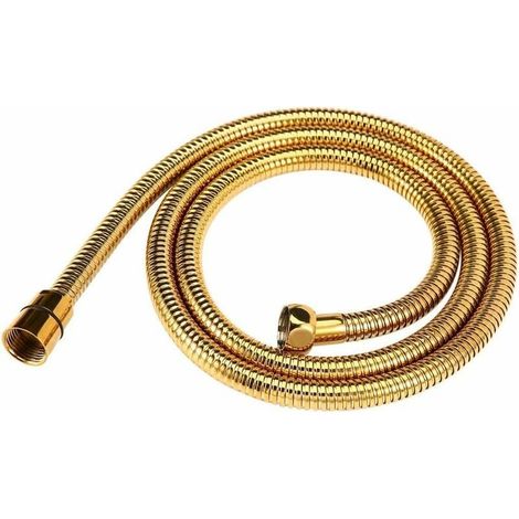 Goldener Duschschlauch, 1,5 m flexibler Duschschlauch aus Edelstahl, flexibler Berstschutz für alle Duschköpfe (G1/2) (1/5)