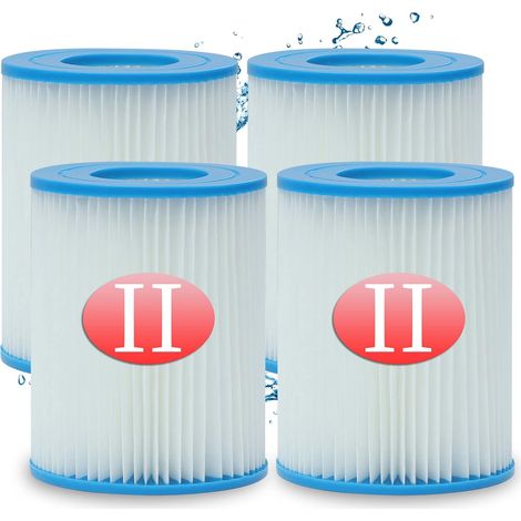 Cartouche de filtre de type II pour Bestway Pompe de Piscine, cartouche de filtre de remplacement pour Bestway 58094, capacité : 2006/3028 lt/heure (4 pcs) (1/5)