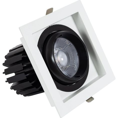 Spot LED Downlight COB Carré Orientable 360º Expert Color No Flicker CRI90 18W Coupe 125x125mm Expert Color No Flicker 4000K Blanc neutre (1/4)