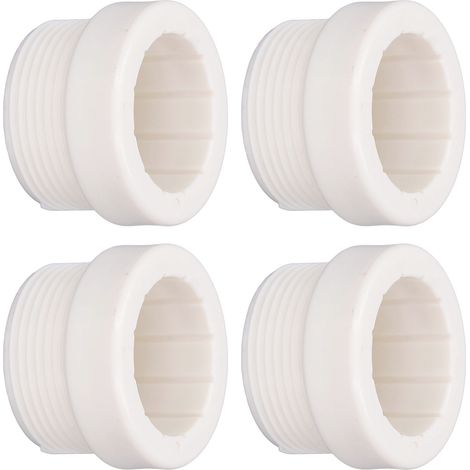4 Pièces Adaptateurs Stabilisateurs Parasol Piscine ABS Manchon Adaptateur Fileté pour Parasols Terrasse Extérieure à Insérer Blanc (1/5)