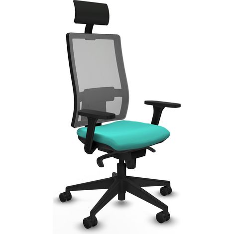 Silla de oficina piqueras y crespo Horna cuero sintético turquesa espuma alta densidad (1/5)