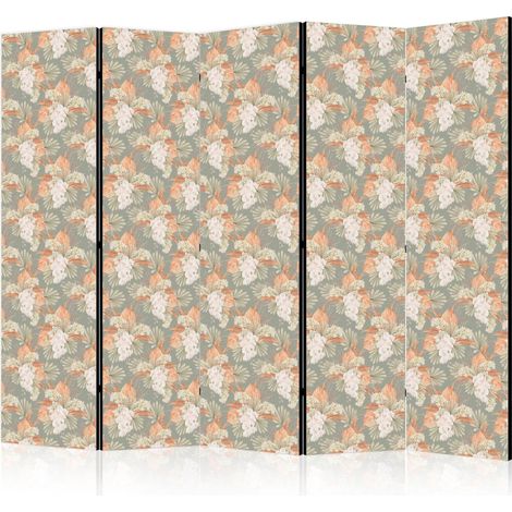 Paravent artgeist décoratif gris vert 225 cm 3 panneaux