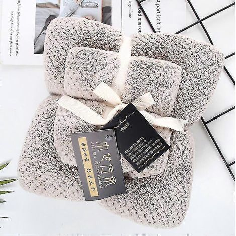 Serviette de bain 2 pièces en polaire corail == (1/5)