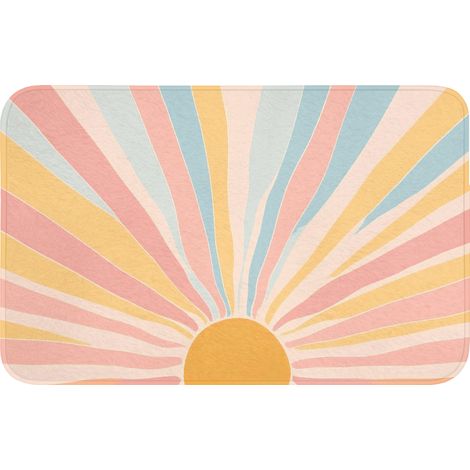TAPIS DE BAIN Illustration - Soleil - Couleurs pastel 80x50 cm