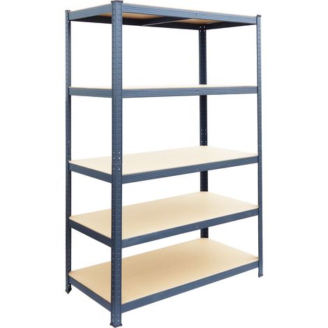 Relaxdays scaffale portacarichi, HxLxP: 200x100x60 cm, 875 kg, 5 ripiani MDF, scaffale cantina a incastro, antracite
