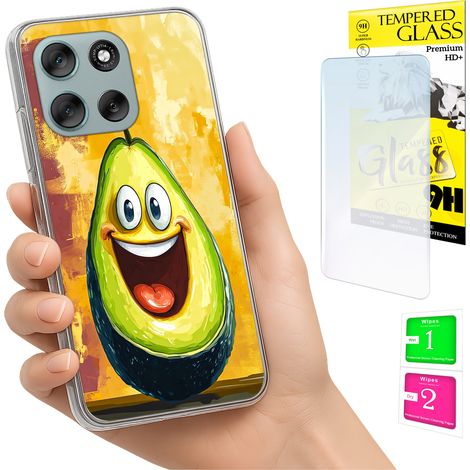 Funda para Motorola Moto G56 con foto, cubierta trasera con gráfico de aguacate y cristal. (1/5)