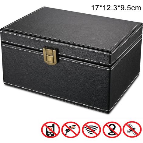 Boîte De Protection Pour Télécommande Automobile - Blocage RFID - Compatible Toutes Marques - Capacité 4 Clés - Matière Fibre De Carbone Double Couche