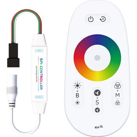 Gradient LED strip light controller, touch remote control, mini color controller, 5-24V scrolling strip light dimmer.