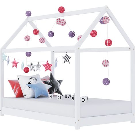 Vidaxl – Lit cabane pour enfant 80x160 cm – Cadre en pin massif – Design maison avec sommier à lattes – Facile à assembler (1/5)