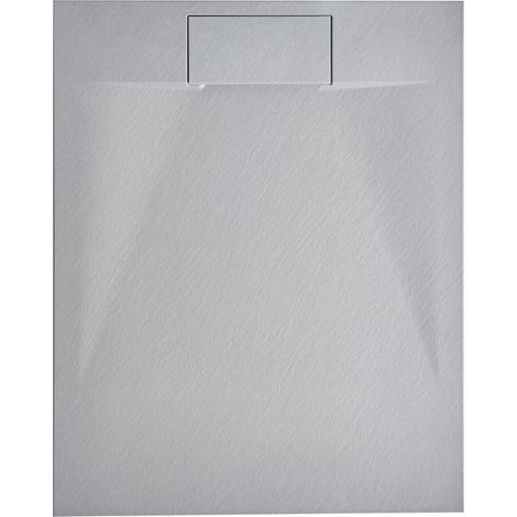 Plato de ducha minimalista con desagüe SMC efecto piedra natural 80 x 100 x 3 cm gris Azzurro