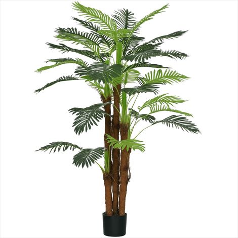 Plante artificielle palmier 1,6 m avec pot pour salon vert en PE (1/5)