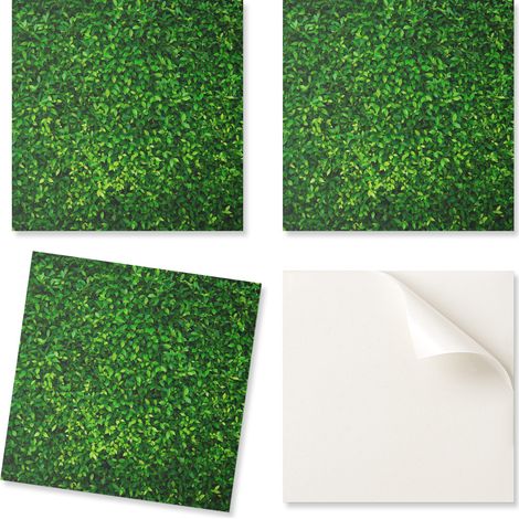 Baldosas de vinilo autoadhesivas con estampado de hojas densas para pared de sal贸n, 9x30x30 cm