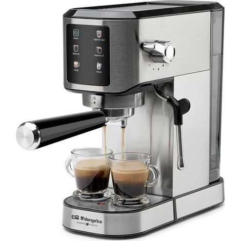 Orbegozo cafetera espresso EX 7000, 20 bares de presión, panel control táctil, modos programados, depósito 1 litro, bandeja calienta tazas, 1350 W (1/4)