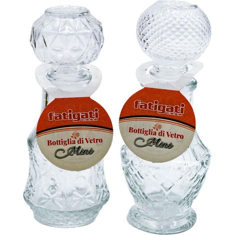 BOTTIGLIA MINI 50 ML IN VETRO CON TAPPO MODELLI ASSORTITI (1/2)